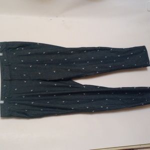 Liz Claiborne Blue Nautical Anchor Print Straight Leg Pants Size 14